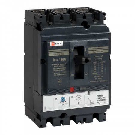 Выключатель автоматический 3п 160/160А 36кА ВА-99C Compact NS PROxima EKF mccb99C-160-160 Выключатель автоматический 3п 160/160А 36кА ВА-99C Compact NS PROxima EKF mccb99C-160-160