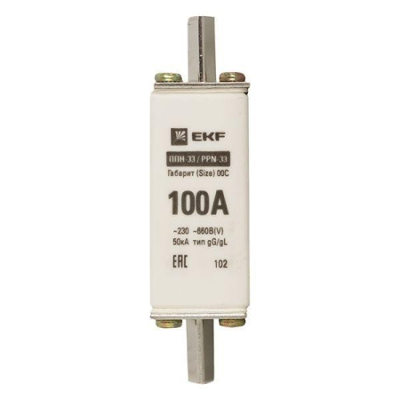 Вставка плавкая ППН-33 100/100А 50кА габарит 00С PROxima EKF fus-33/100