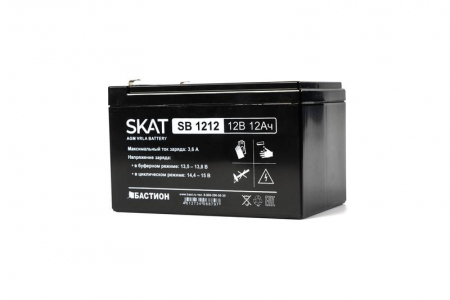 Аккумулятор 12В 12А.ч макс. ток заряда 3.6А SKAT SB 1212 Бастион 2535 Аккумулятор 12В 12А.ч макс. ток заряда 3.6А SKAT SB 1212 Бастион 2535