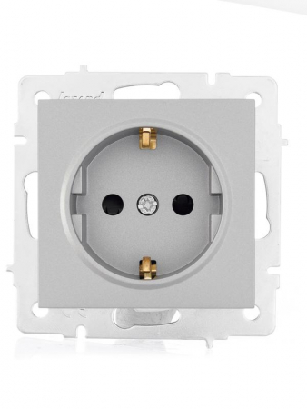 Розетка 1-м СП Vesna с заземл. защ. шторки ПБТ механизм платина LEZARD 742-3588-124B Розетка 1-м СП Vesna с заземл. защ. шторки ПБТ механизм платина LEZARD 742-3588-124B