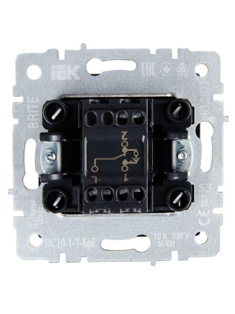 Выключатель проходной 1-кл. СП BRITE ВС10-1-7-БрГ 10А с индик. механизм графит IEK BR-V12-1-10-K53