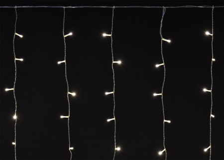 Гирлянда "Занавес" 2х2м 240LED тепл. бел. IP44 провод прозр. 230В транзит IEK LGDU201-1-240-L2-T-S-44