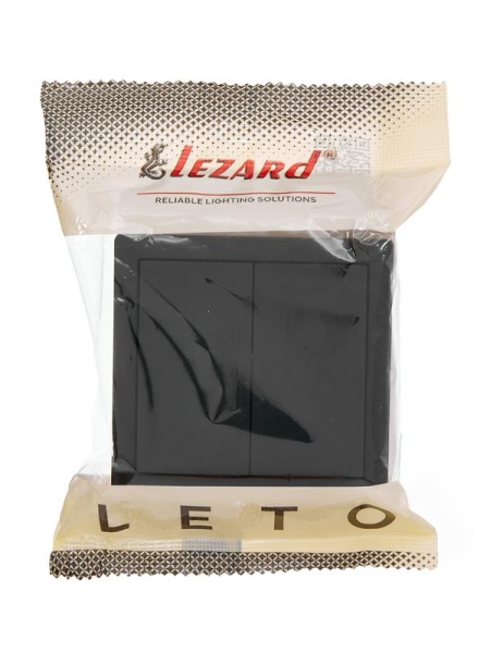 Выключатель 2-клав. LETO черн. бархат LEZARD 752-4200-101