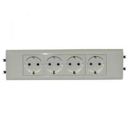 Розетка 4-м СП 8мод. Mosaic 16А IP40 4х2P+N с заземл. с суппортом безвинт. клеммы для кабель-канала DLP механизм бел. Leg 077434