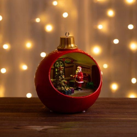 Фигура светодиодная новогодняя EFIS-S03 композиция Шар красный мультиколор 3хАА 15х15х17см Эра Б0060562