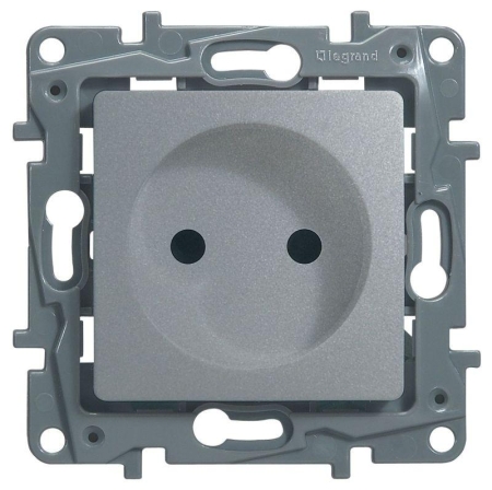 Розетка 1-м СП Etika 16А IP31 250В 2P без заземл. защ. шторки немецк. стандарт винтов. клеммы механизм алюм. IEK 672434 Розетка 1-м СП Etika 16А IP31 250В 2P без заземл. защ. шторки немецк. стандарт винтов. клеммы механизм алюм. IEK 672434