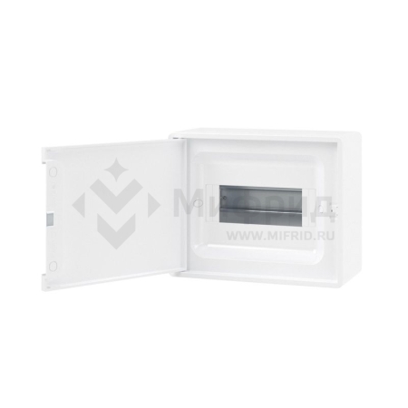 Щиток настенный Фрейм (FRAME) 8мод. с бел. дверцей с 2 шинами PEN на 6 и 8 отверст. бел. DKC F08W1WW