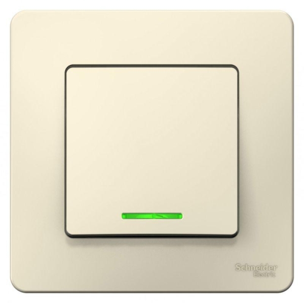 Выключатель 1-кл. СП Blanca 10А IP20 (сх. 1) 250В с подсветкой молочн. SE BLNVS010112