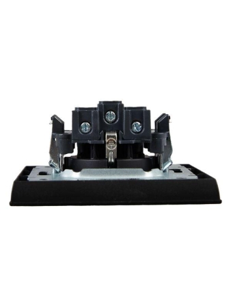 Розетка СП BRITE РСР14-1-0-БрЧ 16А в сборе с заземл. защ. шторки черн. IEK BR-R14-16-K02-F