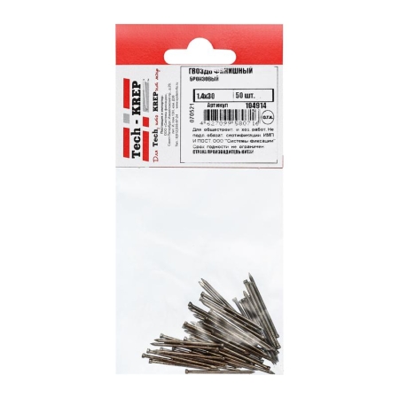 Гвоздь финишный 1.4х30 бронз. (уп.50шт) Tech-Krep/Zitar 104914