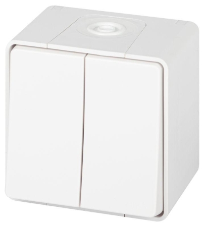 Выключатель Эксперт 11-1504-01 двойн. IP55 10АХ-250В ОУ бел. Эра Б0063257