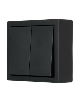 Выключатель 2-кл. ОП LETO черн. бархат LEZARD 752-4200-101