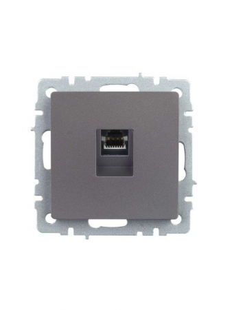 Розетка компьютерная СП RJ45 кат.5E BRITE РК10-БрС механизм сталь IEK BR-K10-1-K46 Розетка компьютерная СП RJ45 кат.5E BRITE РК10-БрС механизм сталь IEK BR-K10-1-K46