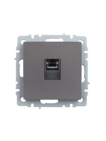 Розетка компьютерная СП RJ45 кат.5E BRITE РК10-БрС механизм сталь IEK BR-K10-1-K46 Розетка компьютерная СП RJ45 кат.5E BRITE РК10-БрС механизм сталь IEK BR-K10-1-K46
