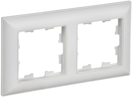 Рамка 2-м BRITE РУ-2-БрАБ арктич. бел./бел. IEK BR-M22-12-K91