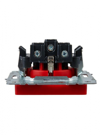 Розетка BRITE РС14-1-0-БрК 16А с заземл. защ. шторки механизм красн. IEK BR-R14-16-K04