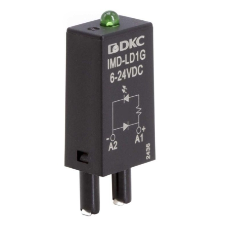 Модуль индикации и защиты LED зел.+диод (A1+) 6-24В DC DKC IMD-LD1G