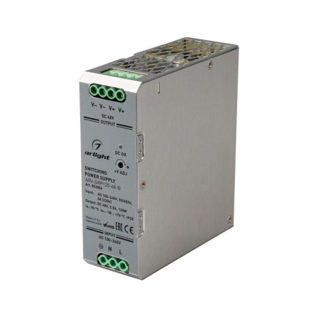Блок питания ARV-DRP120-48-B 48В 2.5А 120Вт IP20 метал. Arlight 052806 Блок питания ARV-DRP120-48-B 48В 2.5А 120Вт IP20 метал. Arlight 052806