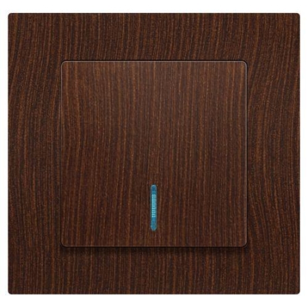 Выключатель 1-кл. СП Accent 6-102-10 10А IP20 250В с подсветкой AL/CU венге Intro Б0063449