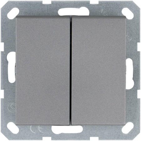 Выключатель 2-кл. 10А IP20 механизм алюм. Jasmart G3023S Выключатель 2-кл. 10А IP20 механизм алюм. Jasmart G3023S