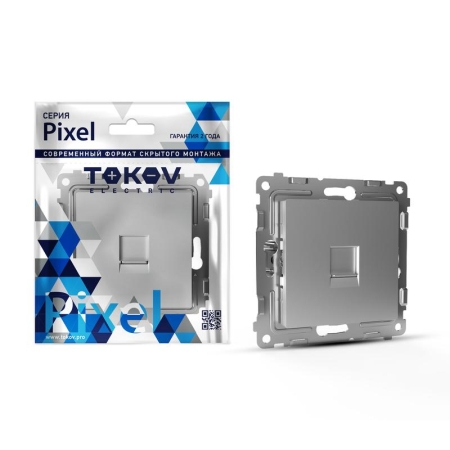 Розетка телефонная 1-м СП Pixel RJ11 механизм алюм. TOKOV ELECTRIC TKE-PX-RT1-C03 Розетка телефонная 1-м СП Pixel RJ11 механизм алюм. TOKOV ELECTRIC TKE-PX-RT1-C03