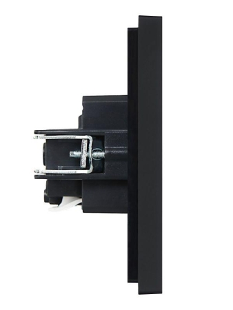 Розетка СП FORTE&PIANO FP114 16А с заземл. без защ. шторок безвинт. крепл. черн. IEK FP-R11-16-1-K02