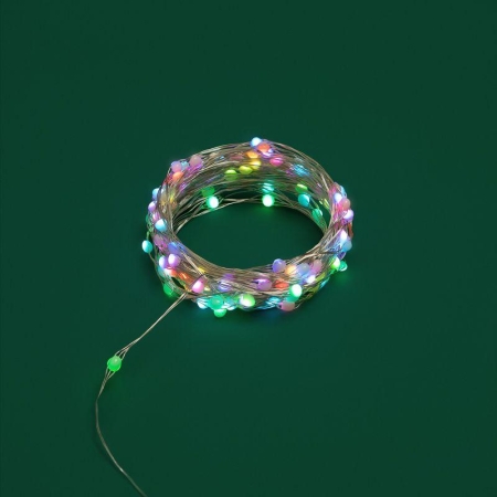 Гирлянда "Роса" 10м 100LED RGB IP44 с пультом 8 режимов элементы питания 3хAA Neon-Night 303-259 Гирлянда "Роса" 10м 100LED RGB IP44 с пультом 8 режимов элементы питания 3хAA Neon-Night 303-259