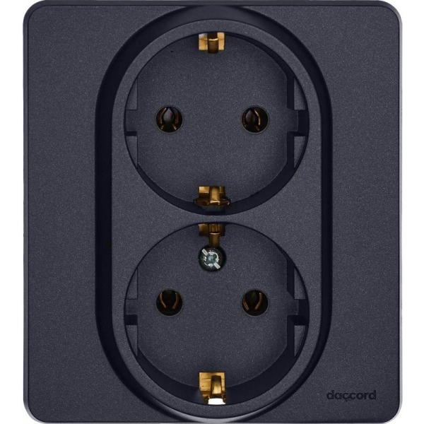 Розетка Inspiria 16А 250В 2х2P+E немецк. стандарт антрацит IEK 673753 Розетка Inspiria 16А 250В 2х2P+E немецк. стандарт антрацит IEK 673753