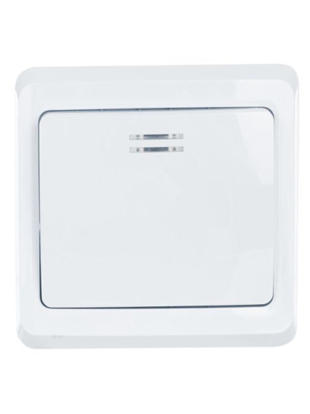 Выключатель 1-кл. СП Вега 10А IP20 ВС10-1-1-ВБ с индикацией бел. GENERICA EVV11-K01-10-DM