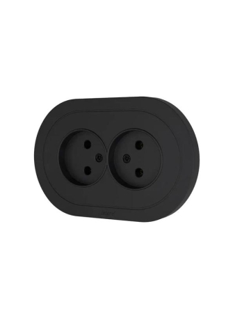 Розетка 2-м СП OSEN без заземл. ПБТ круглая механизм черн. бархат LEZARD 744-4200-128B