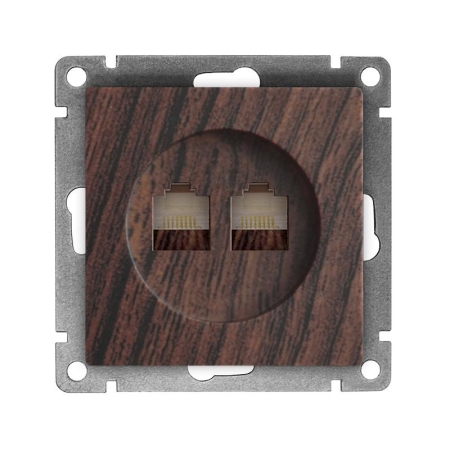 Розетка компьютерная 2-м СП Афина RJ45 кат.5E механизм венге Universal A1086-V Розетка компьютерная 2-м СП Афина RJ45 кат.5E механизм венге Universal A1086-V