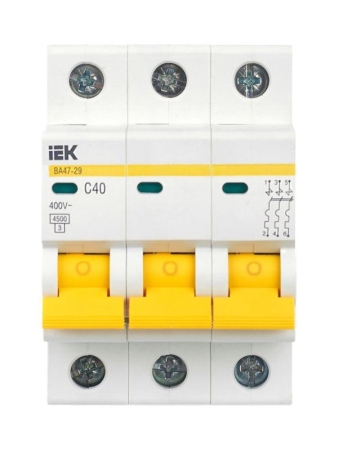 Выключатель автоматический модульный 3п C 40А 4.5кА ВА47-29 KARAT IEK MVA20-3-040-C