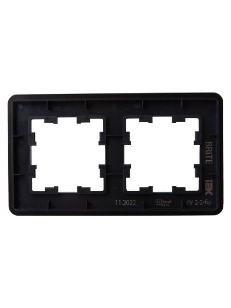 Рамка 2-м BRITE РУ-2-2-Бр стекло черн. RE IEK BR-M22-G-41-K02