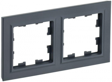 Рамка 2-м BRITE РУ-2-БрГ графит IEK BR-M22-K53 Рамка 2-м BRITE РУ-2-БрГ графит IEK BR-M22-K53