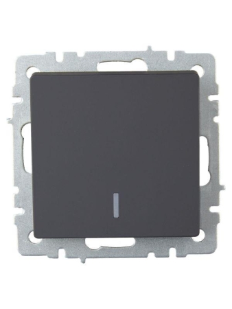 Выключатель проходной 1-кл. СП BRITE ВС10-1-7-БрГ 10А с индик. механизм графит IEK BR-V12-1-10-K53