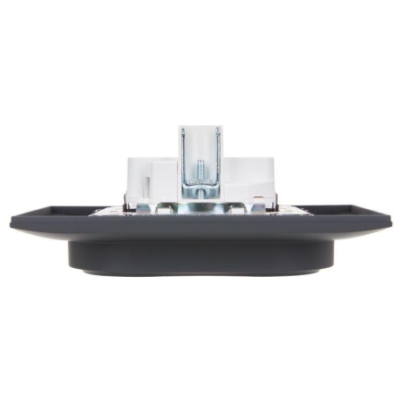 Розетка 2-м SKANDY 16А с заземл. без защ. шторок в сборе SK-R08G графит IEK SK-R21-16-K53-F