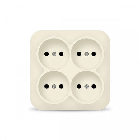 Розетка 4-м ОП 10А IP20 квадрат. без заземл. сл. кость IONICH 1453 Розетка 4-м ОП 10А IP20 квадрат. без заземл. сл. кость IONICH 1453