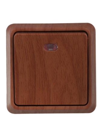 Выключатель 1-кл. ОП Октава 10А IP20 ВС20-1-1-ОД с индикацией дуб GENERICA EVO11-K04-10-DC