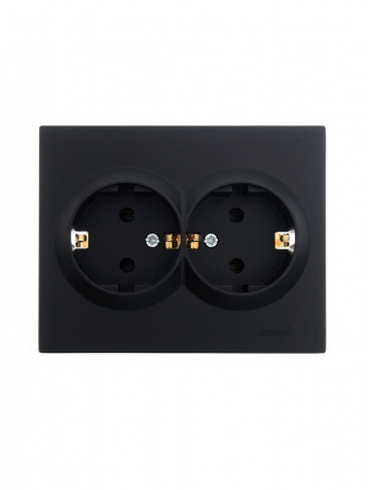 Розетка 2-м СП VESNA с заземл. ПБТ черн. бархат LEZARD 742-4200-127B Розетка 2-м СП VESNA с заземл. ПБТ черн. бархат LEZARD 742-4200-127B