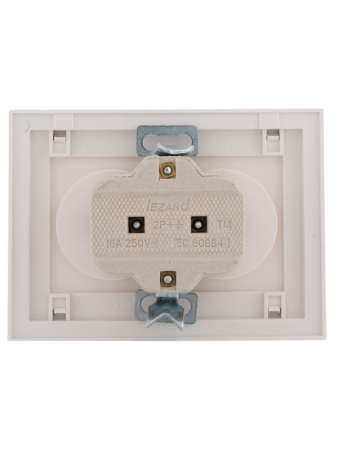 Розетка 2-м СП Rain 16А IP20 без заземл. с хром. боковой вставкой керамика бел. LEZARD 703-0225-128 Розетка 2-м СП Rain 16А IP20 без заземл. с хром. боковой вставкой керамика бел. LEZARD 703-0225-128