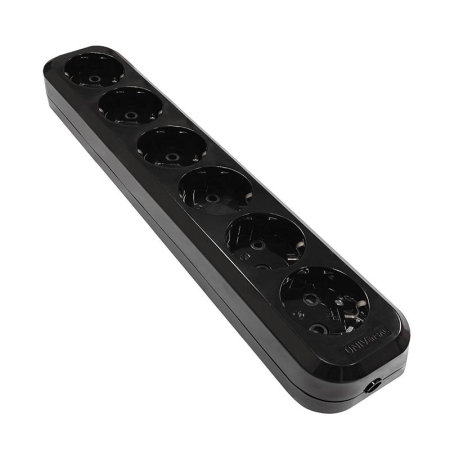 Колодка удлинителя 6-м с заземл. АБС-пластик черн. UNIVersal 2240