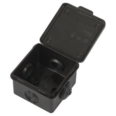 Коробка распаячная ОП 65х65х50мм с гермовводами 4 входа IP54 черн. KOR-65-65-50-4g-B Эра Б0061797