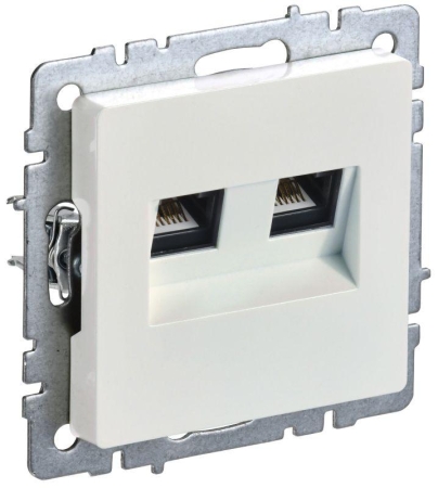 Розетка компьютерная двойн. СП RJ45 кат.6 BRITE РК11-2-БрЖ механизм жемчуж. IEK BR-K20-2-K36 Розетка компьютерная двойн. СП RJ45 кат.6 BRITE РК11-2-БрЖ механизм жемчуж. IEK BR-K20-2-K36