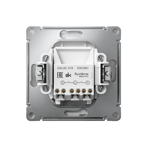 Выключатель 2-кл. ArtGallery 10AX быстрозажим. клем. механизм алюм. SE GAL000351S