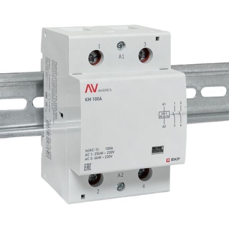 Контактор модульный КМ 100А 2NО 230В AC (3 мод.) AVERES EKF km-av-3-100-20-230V Контактор модульный КМ 100А 2NО 230В AC (3 мод.) AVERES EKF km-av-3-100-20-230V