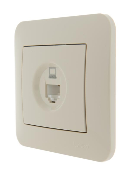 Розетка компьютерная 1-м СП Karina RJ45 механизм крем. LEZARD 707-0388-139 Розетка компьютерная 1-м СП Karina RJ45 механизм крем. LEZARD 707-0388-139