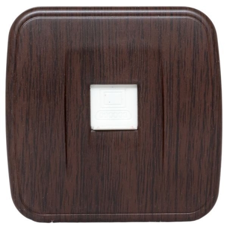 Розетка компьютерная 1-м ОП Минск RJ45 1А 120В темн. дерево EKF EGK01-035-40