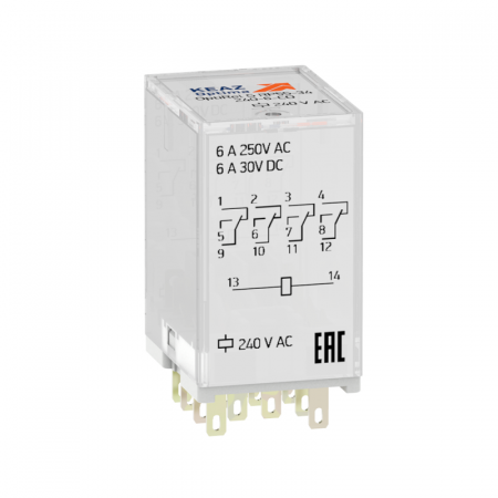 Реле промежуточное OptiRel G RP55-34-24D-6-CO-S/TI КЭАЗ 282953 Реле промежуточное OptiRel G RP55-34-24D-6-CO-S/TI КЭАЗ 282953