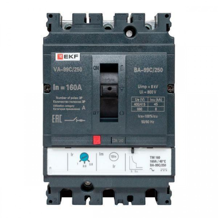 Выключатель автоматический 3п 250/160А 45кА ВА-99C Compact NS PROxima EKF mccb99C-250-160 Выключатель автоматический 3п 250/160А 45кА ВА-99C Compact NS PROxima EKF mccb99C-250-160