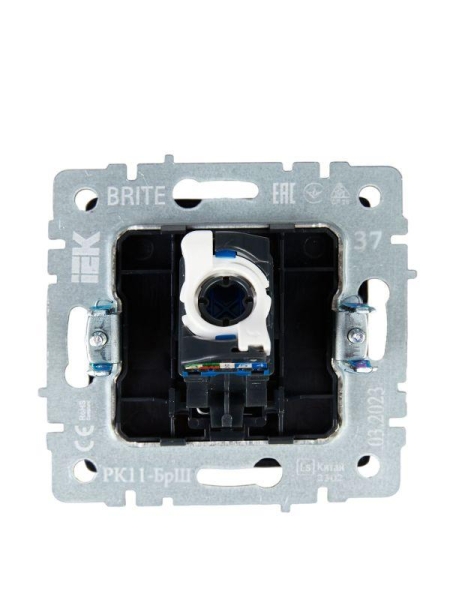 Розетка компьютерная СП RJ45 кат.6 BRITE РК11-БрШ механизм шампань IEK BR-K10-2-K37 Розетка компьютерная СП RJ45 кат.6 BRITE РК11-БрШ механизм шампань IEK BR-K10-2-K37